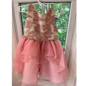 Rare Editions Pink and Beige Formal Girls Dress 4T